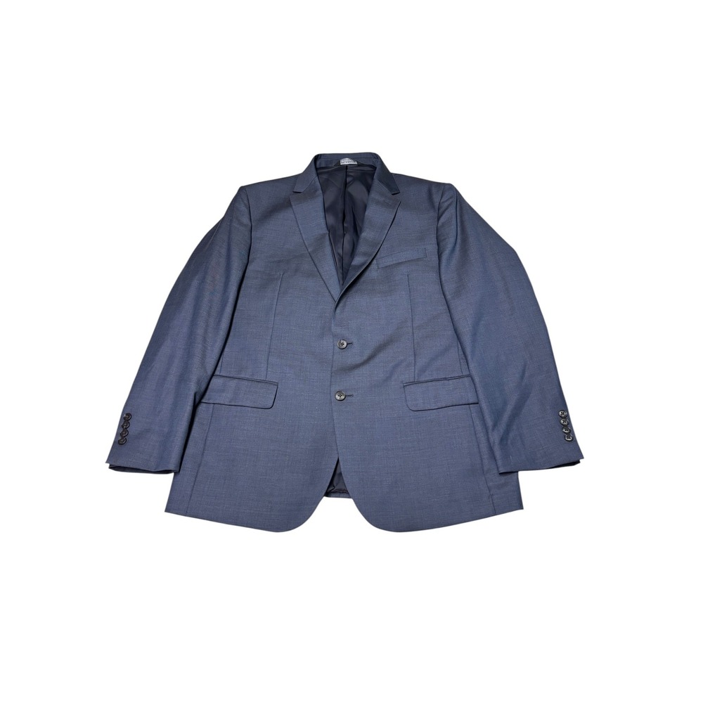 Jos. A. Bank Traveler Slim Fit Blue Wool Suit Jacket Blazer Mens 46 Long Grant